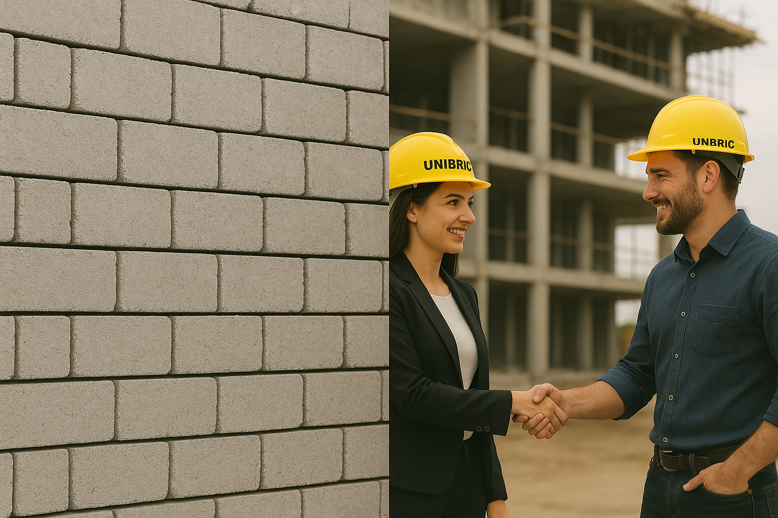 Satisfied customer at construction site